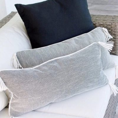 Black and white pillows for a contemporary look.