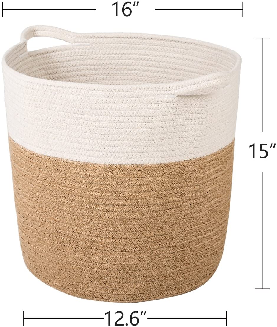 Panier de rangement en jute BLANC 