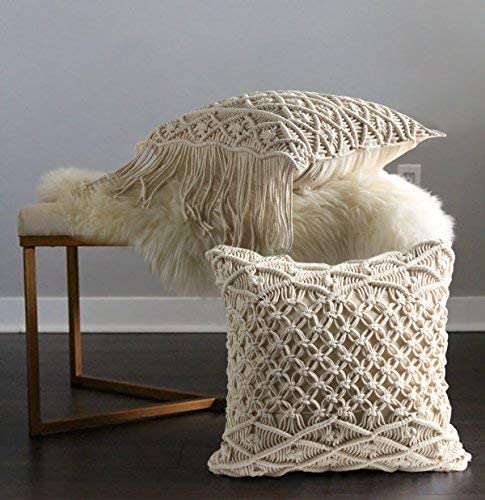 BOHO Housse de coussin macramé - fait main